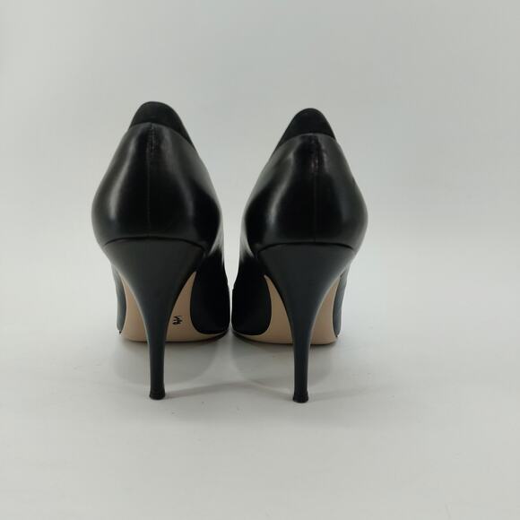 Salvatore Ferragamo Black Pumps Suede Trimmed Leather 8 B - Picture 5 of 12